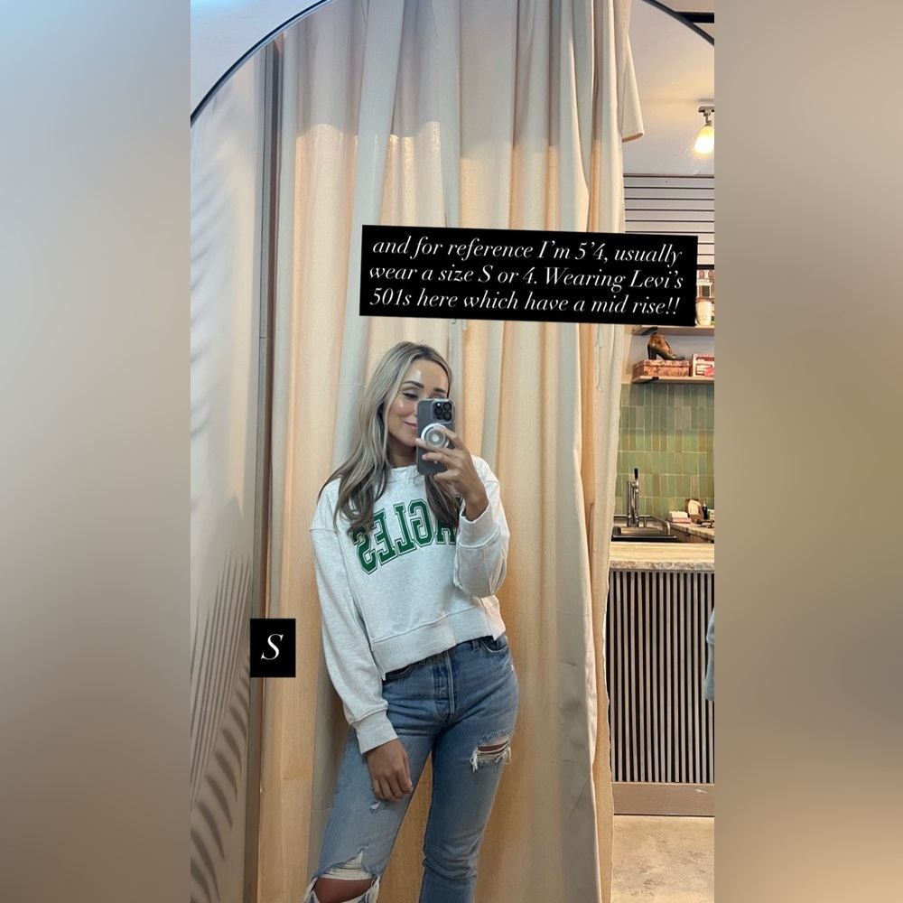 Eagles Boxy Cropped Crewneck Sweatshirt - Picture 14 of 14